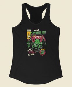 A Wild Cathulhu Appears 80s Racerback Tank Top