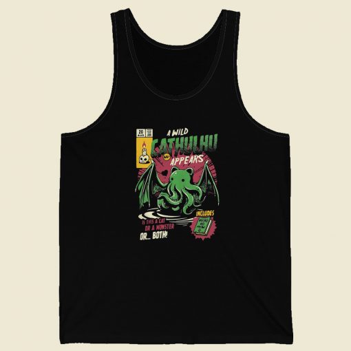 A Wild Cathulhu Appears 80s Tank Top