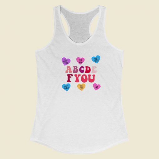 ABCDEFU Matching Colour 80s Racerback Tank Top