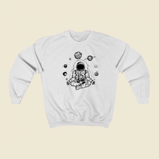 Astronaut Zen Yoga Spiritual Space 80s Sweatshirt Style