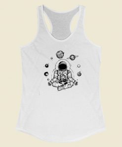 Astronaut Zen Yoga Spiritual Space 80s Racerback Tank Top