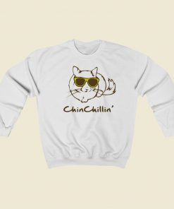 Chin Chillin Cat Funny 80s Sweatshirt Style