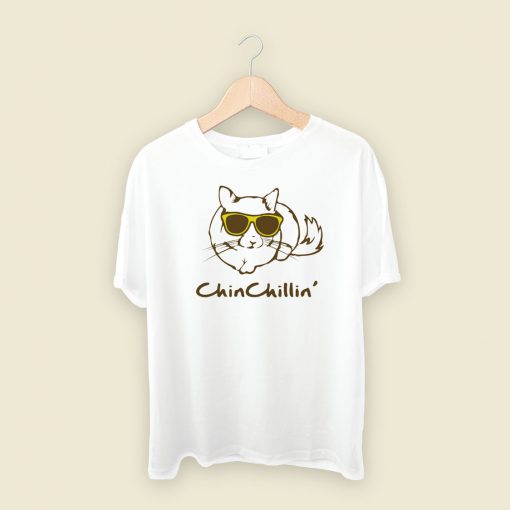 Chin Chillin Cat Funny 80s T Shirt Style