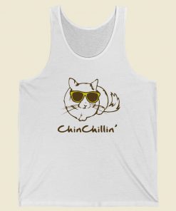 Chin Chillin Cat Funny 80s Tank Top