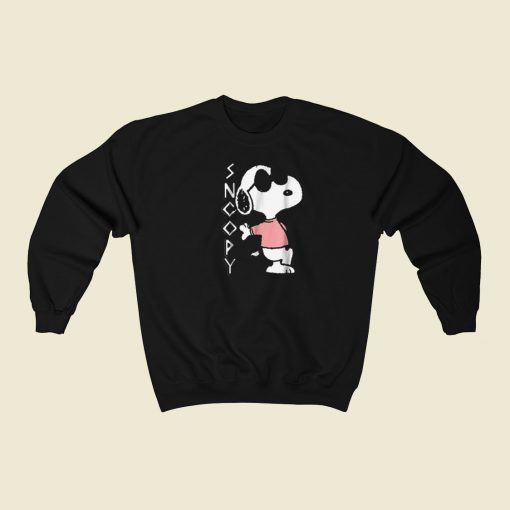 Cool Snoopy In Pink 80s Sweatshirt Style