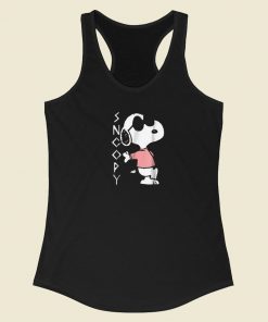 Cool Snoopy In Pink 80s Racerback Tank Top