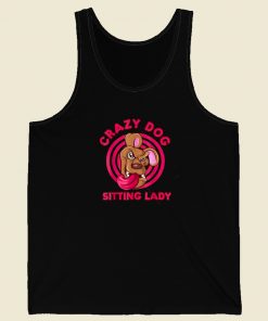 Crazy Dog Sitting Lady Pet 80s Tank Top