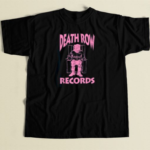 Death Row Records Logo Pink 80s T Shirt Style