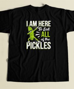 Eat All The Pickles Funny Dabbing 80s Retro T Shirt Style