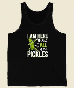 Eat All The Pickles Funny Dabbing 80s Retro Tank Top