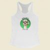 Funny Alpaca Say Wanna Smoke 80s Racerback Tank Top