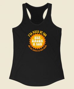 Funny Morning Sex Bacon 80s Racerback Tank Top