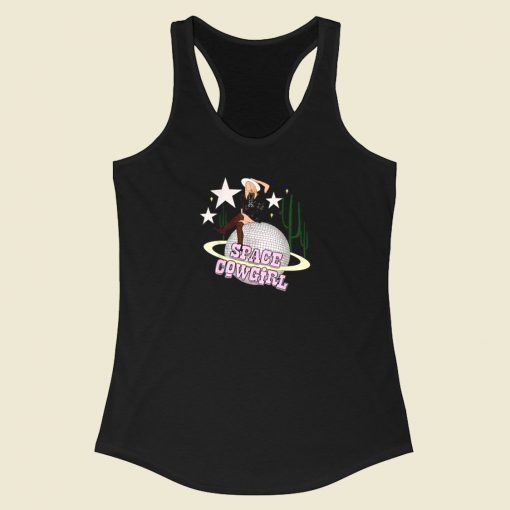 Girl Space Cowgirl 80s Racerback Tank Top