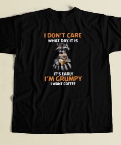 Grumpy Fox Want Coffee 80s T Shirt Style