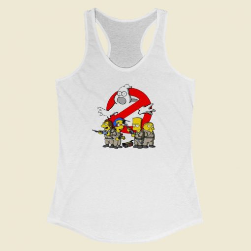 Homer Busters Simpsons 80s Racerback Tank Top