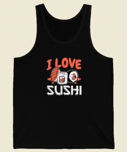 I Love Sushi Japanese Food 80s Tank Top