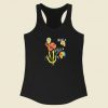 Inhale Exhale Skull Graphic 80s Racerback Tank Top