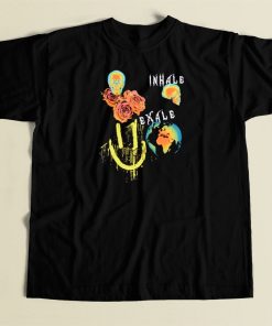 Inhale Exhale Skull Graphic 80s T Shirt Style