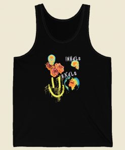 Inhale Exhale Skull Graphic 80s Tank Top