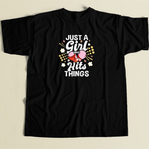 Just A Girl Who Hits Things 80s Retro T Shirt Style