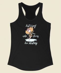 Just A Girl Who Loves Ice Skating 80s Racerback Tank Top