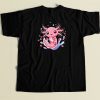 Kawaii Axolotl Strawberry Milkshake 80s T Shirt Style