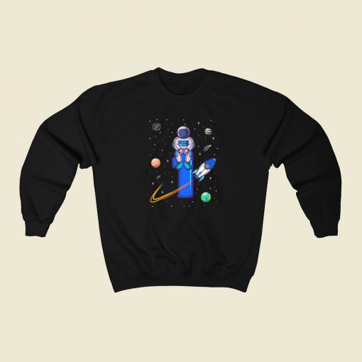 Kids Astronautst Birthday Space 80s Sweatshirt Style