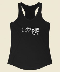 Love Nurse Funny 80s Racerback Tank Top