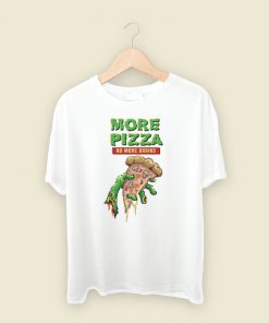 More Pizza No More Brains Retro 80s T Shirt Style