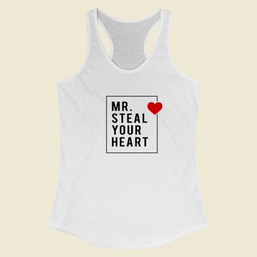 Mr Steal Your Heart Valentine 80s Racerback Tank Top