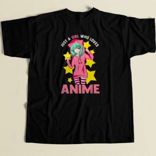 Nice Just A Girl Who Loves Anime 80s T Shirt Style