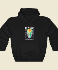 Nothing Is Real Kanji Skull Graphic Hoodie Style