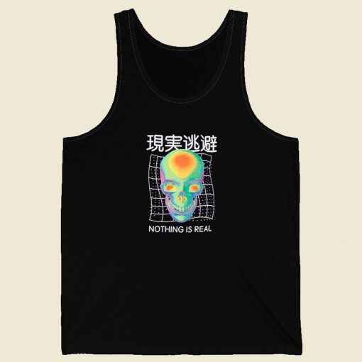 Nothing Is Real Kanji Skull Graphic 80s Tank Top