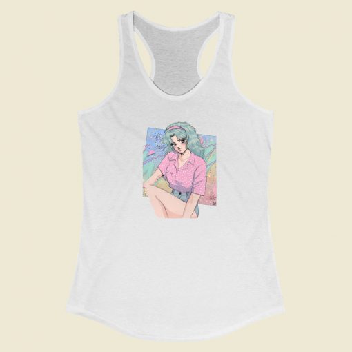 Pastel Dreams Michiru 80s Racerback Tank Top