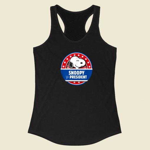 Peanuts Snoopy For President 80s Racerback Tank Top