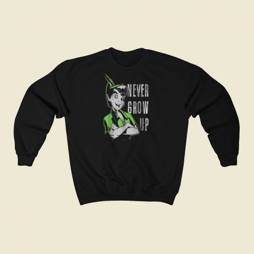 Peter Pan Never Grow Up 80s Sweatshirt Style