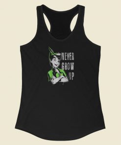 Peter Pan Never Grow Up 80s Racerback Tank Top