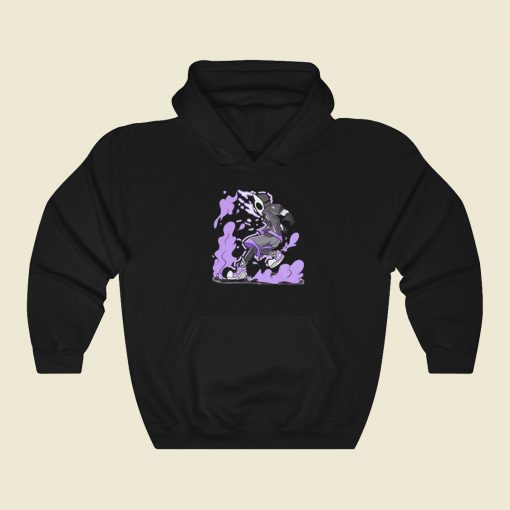 Purple Energy Anime Hoodie Style