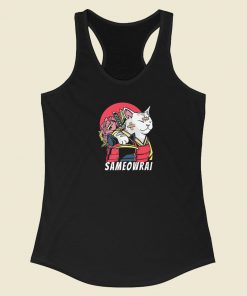 Sameowrai Anime Funny 80s Racerback Tank Top