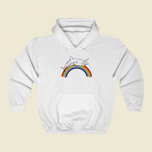 Shark Rainbow Graphic Hoodie Style