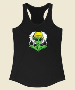 Space Lover Weed Cannabis Funny 80s Racerback Tank Top