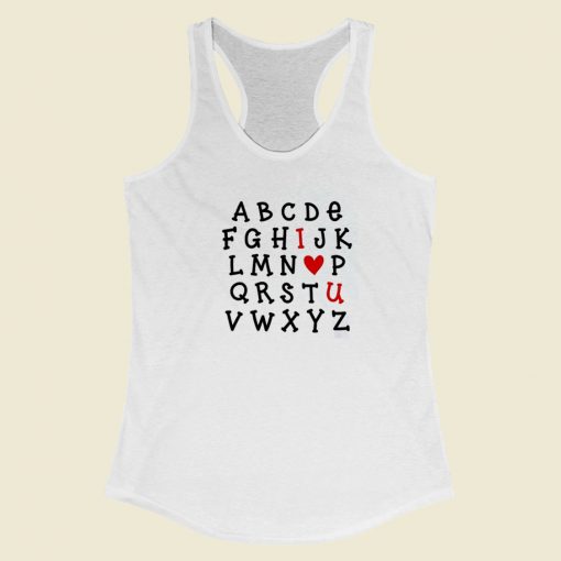 Teaching Alphabet Valentine 80s Racerback Tank Top