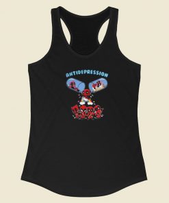 Top Deadpool Antidepression Pills 80s Racerback Tank Top