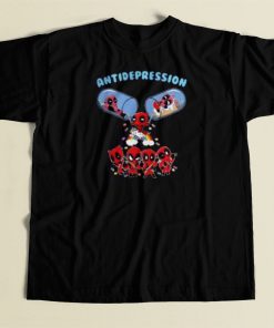 Top Deadpool Antidepression Pills 80s T Shirt Style