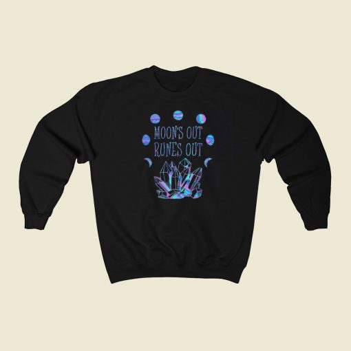 Top Moons Out Runes Out 80s Sweatshirt Style