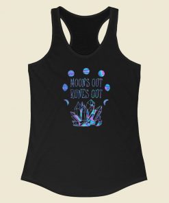 Top Moons Out Runes Out 80s Racerback Tank Top