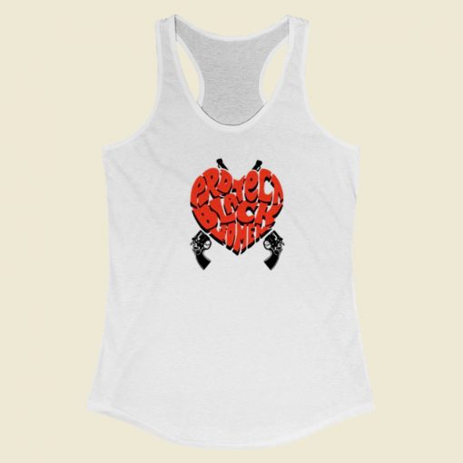 Top Protect Black Women Heart Racerback Tank Top