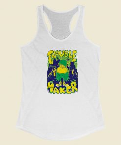 The Boy Is Trouble Maker Graphic 80s Racerback Tank Top