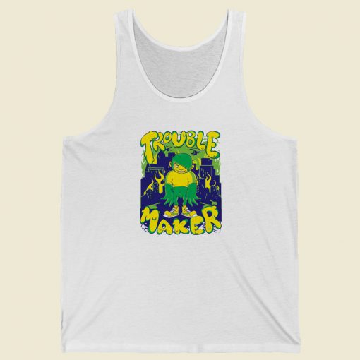 The Boy Is Trouble Maker Graphic 80s Tank Top