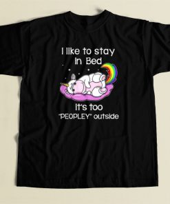 Unicorn Like To Stay In Bed 80s T Shirt Style